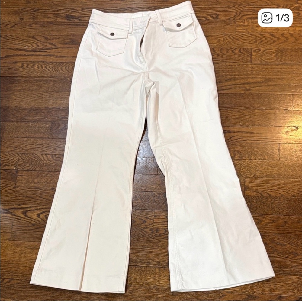 H&M White High-Rise Wide-Leg Pants